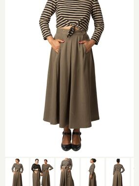 Field Day Rue Skirt in Olive Tencel